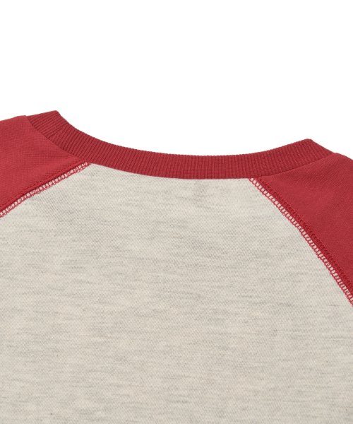 Raw Edge Raglan Long Sleeve Tee_Oatmeal