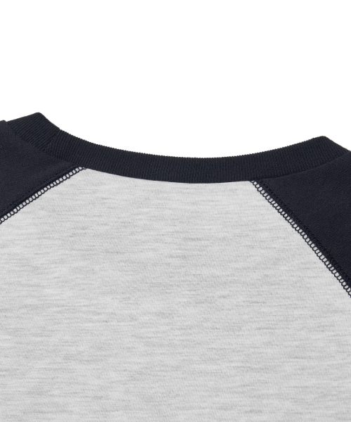 Raw Edge Raglan Long Sleeve Tee_Light Gray