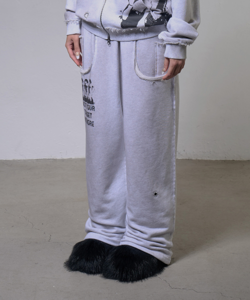 LOST TARGET SWEATPANTS (WHITE MELANGE) F26ZD461