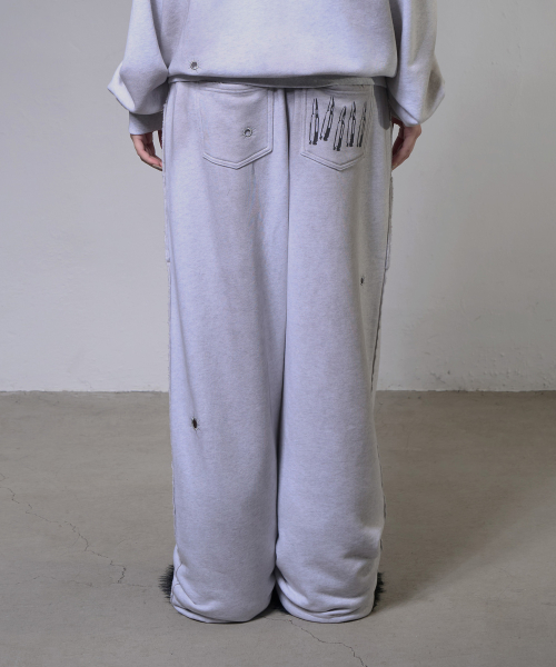LOST TARGET SWEATPANTS (WHITE MELANGE) F26ZD461