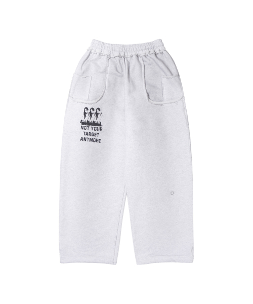 LOST TARGET SWEATPANTS (WHITE MELANGE) F26ZD461