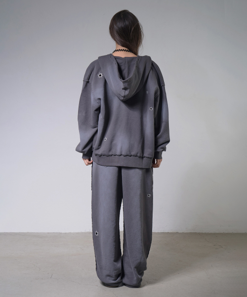 LOST TARGET HOODED ZIP-UP (CHARCOAL) F26ZA512
