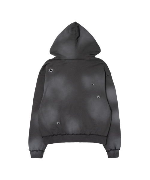LOST TARGET HOODED ZIP-UP (CHARCOAL) F26ZA512