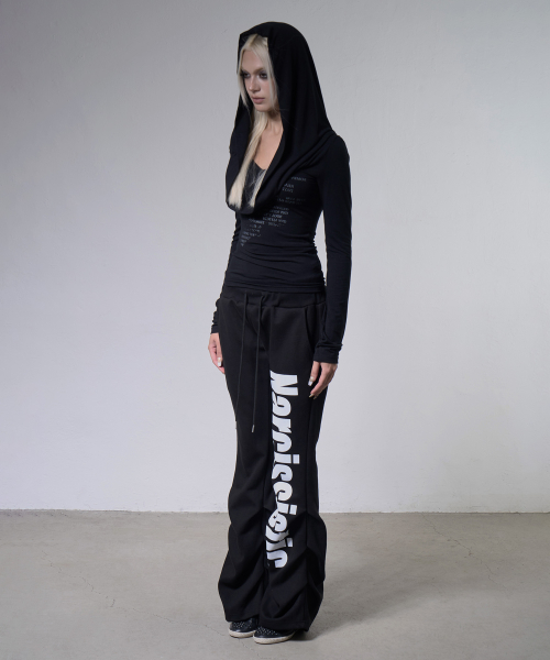 DRAPE HOODIE LONG SLEEVE (BLACK) F26ZB521