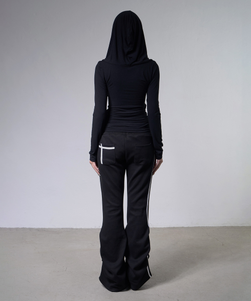 DRAPE HOODIE LONG SLEEVE (BLACK) F26ZB521