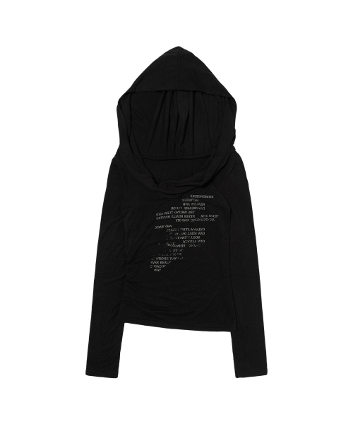 DRAPE HOODIE LONG SLEEVE (BLACK) F26ZB521