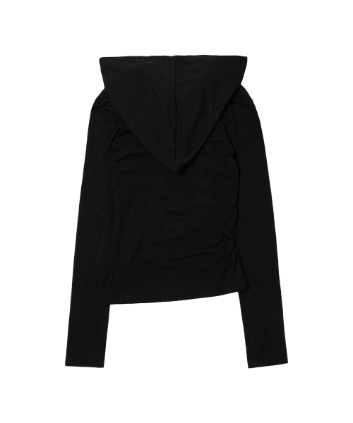 DRAPE HOODIE LONG SLEEVE (BLACK) F26ZB521