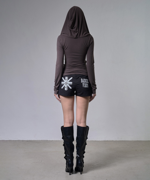 DRAPE HOODIE LONG SLEEVE (BROWN) F26ZB521