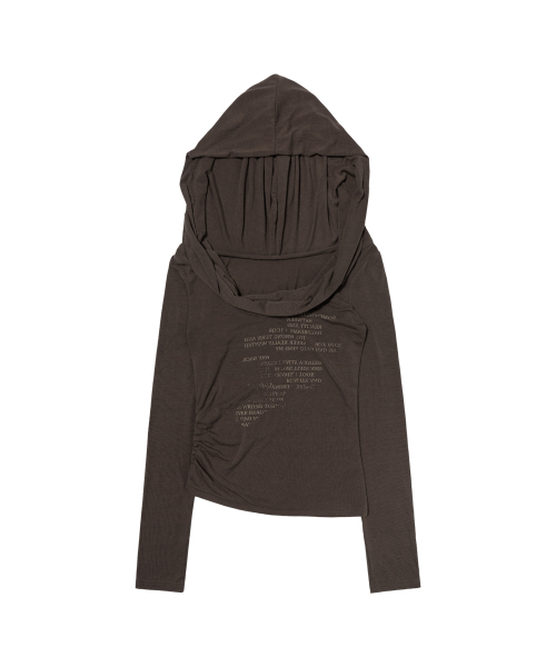 DRAPE HOODIE LONG SLEEVE (BROWN) F26ZB521