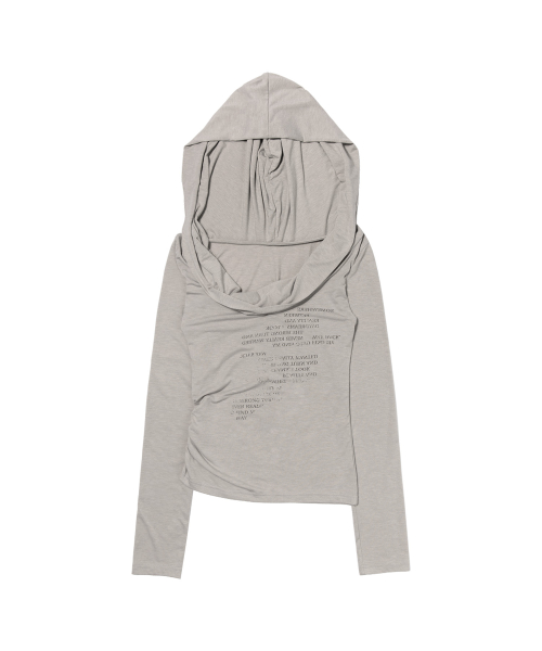 DRAPE HOODIE LONG SLEEVE (LIGHT GRAY) F26ZB521