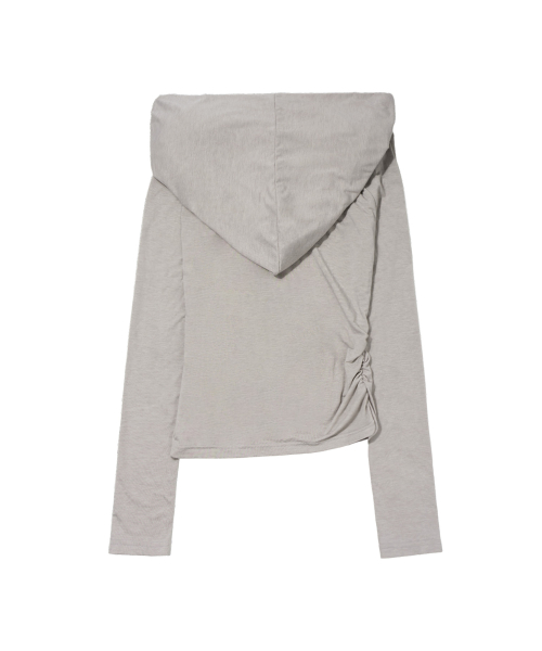 DRAPE HOODIE LONG SLEEVE (LIGHT GRAY) F26ZB521