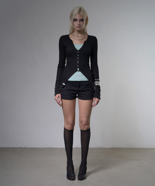 KEYHOLE HOOK CARDIGAN (BLACK) F26ZB518
