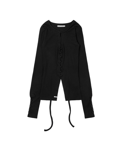 KEYHOLE HOOK CARDIGAN (BLACK) F26ZB518