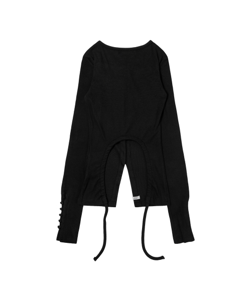 KEYHOLE HOOK CARDIGAN (BLACK) F26ZB518