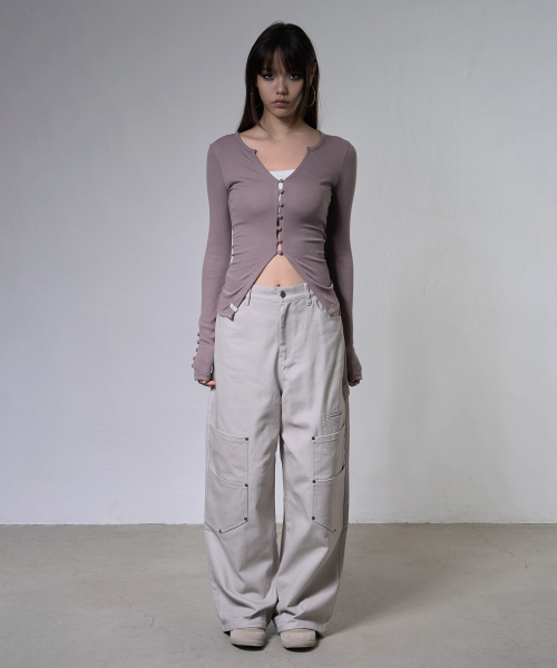 KEYHOLE HOOK CARDIGAN (PLUM) F26ZB518