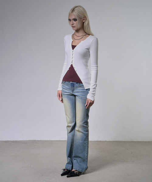 KEYHOLE HOOK CARDIGAN (WHITE) F26ZB518