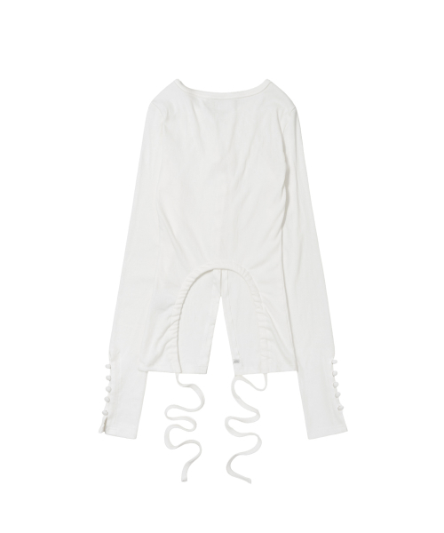 KEYHOLE HOOK CARDIGAN (WHITE) F26ZB518