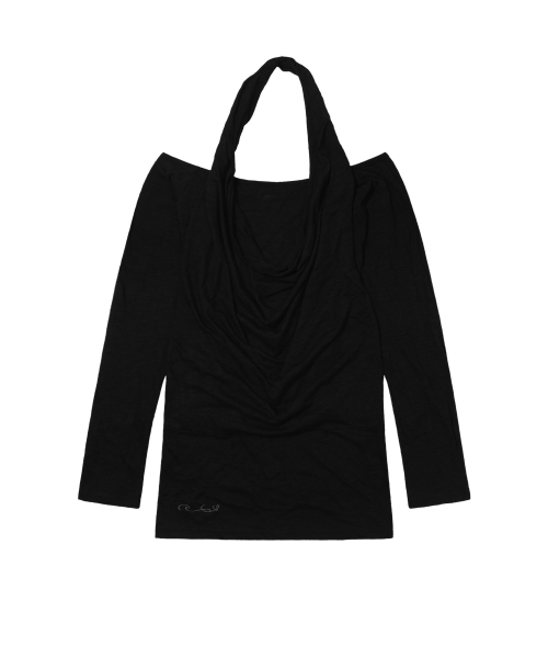 3-WAY OFF-SHOULDER COWL TOP (BLACK) F26ZB519