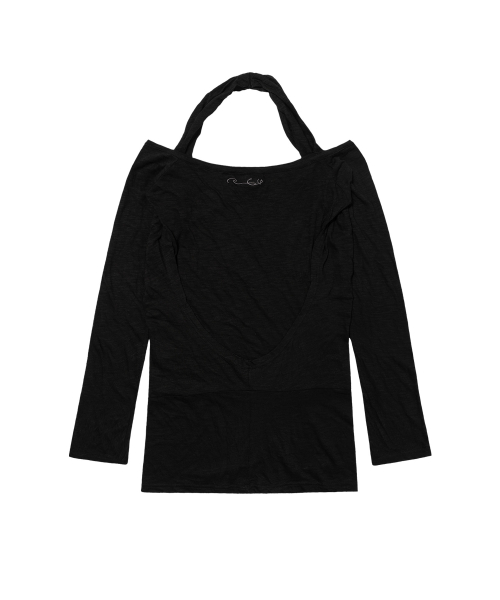 3-WAY OFF-SHOULDER COWL TOP (BLACK) F26ZB519