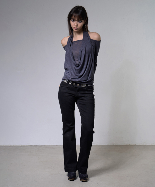 3-WAY OFF-SHOULDER COWL TOP (DARK BLUE) F26ZB519