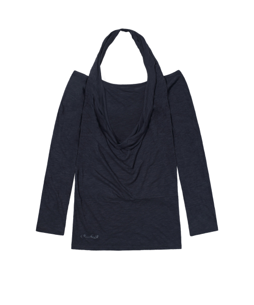 3-WAY OFF-SHOULDER COWL TOP (DARK BLUE) F26ZB519