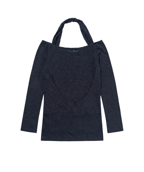 3-WAY OFF-SHOULDER COWL TOP (DARK BLUE) F26ZB519