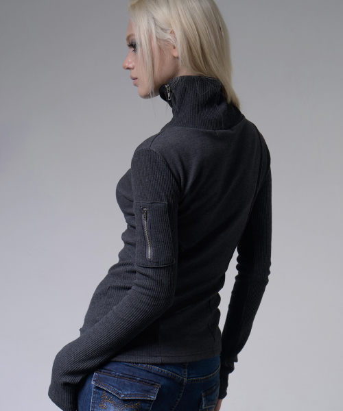 MOTO HIGH-NECK TOP (CHARCOAL) F26ZB517