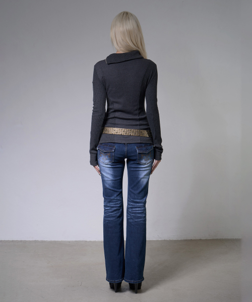MOTO HIGH-NECK TOP (CHARCOAL) F26ZB517