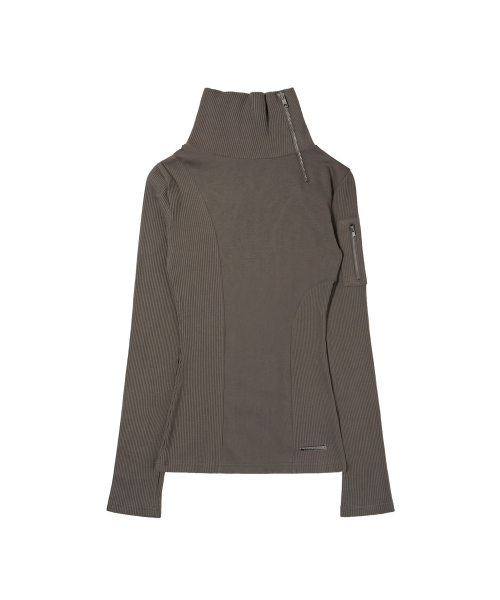 MOTO HIGH-NECK TOP (BEIGE) F26ZB517