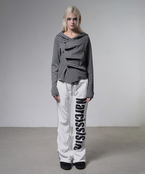 OBLIQUE HOODED CARDIGAN (STRIPE) F26ZA514