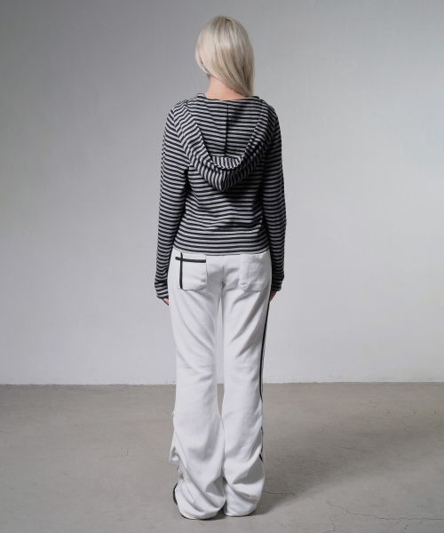 OBLIQUE HOODED CARDIGAN (STRIPE) F26ZA514