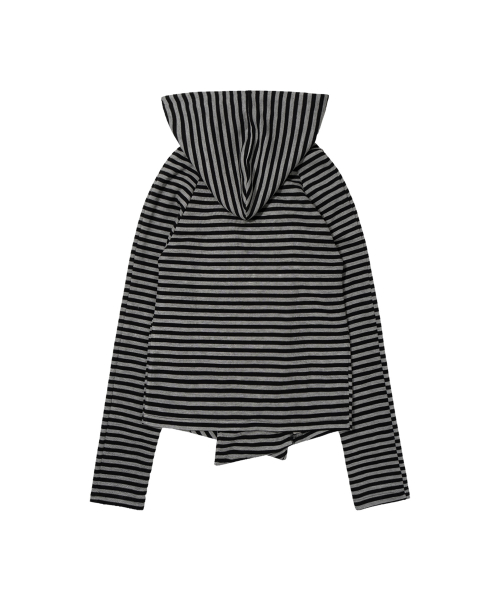 OBLIQUE HOODED CARDIGAN (STRIPE) F26ZA514