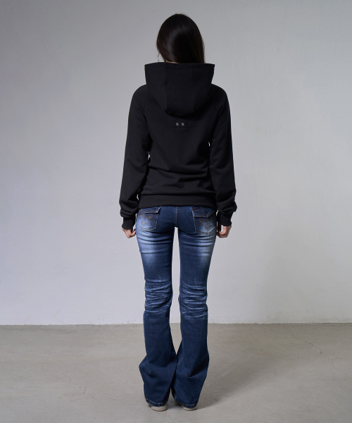 LAYER BUCKLE HOODED ZIP-UP (BLACK) F26ZA509