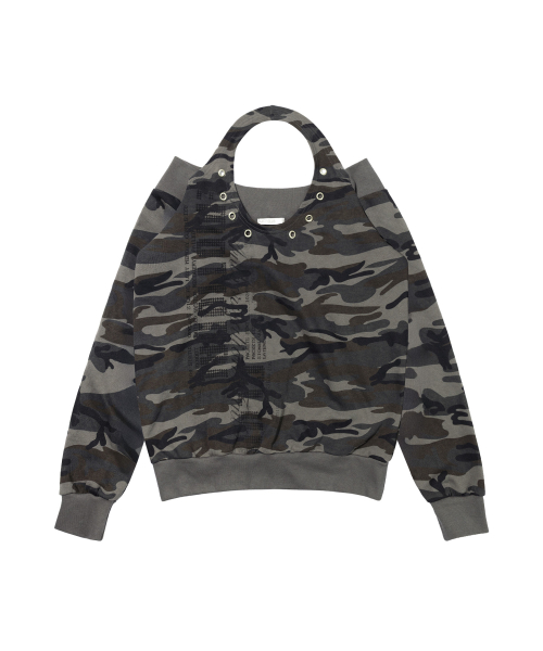 EYELET HALTER SWEAT OFF-SHOULDER (CAMO) F26ZB534
