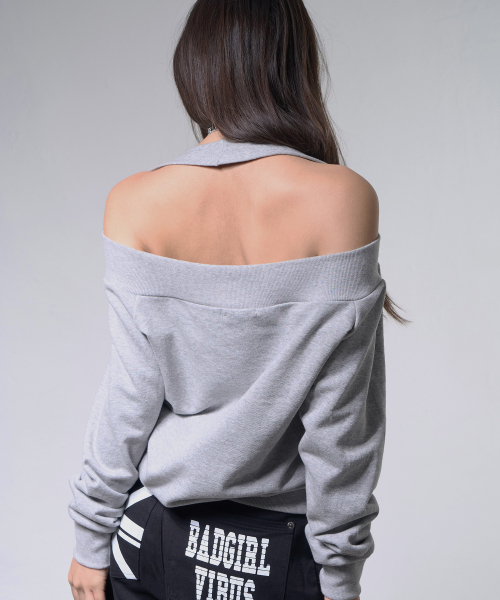 EYELET HALTER SWEAT OFF-SHOULDER (MELANGE) F26ZB534