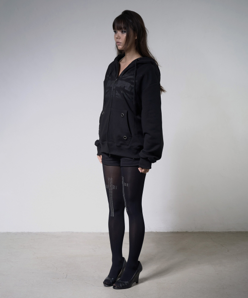 UNION JACK HOODED ZIP-UP (BLACK) F26ZA515