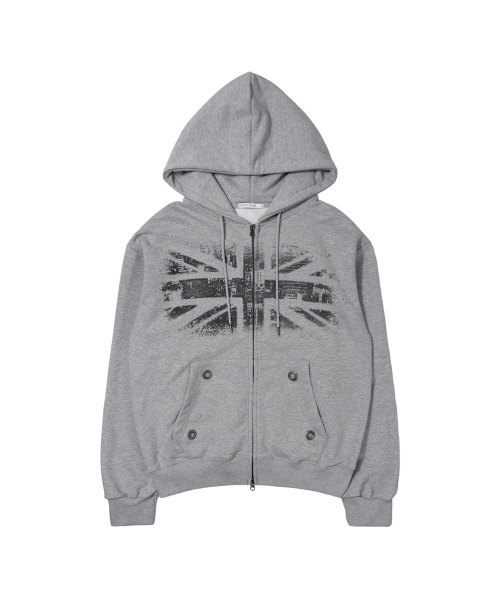 UNION JACK HOODED ZIP-UP (MELANGE GRAY) F26ZA515