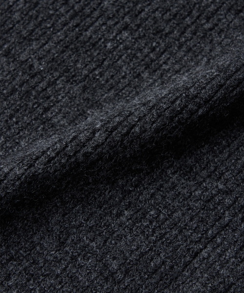 SLIT ZIPPER SNUG KNIT [CHARCOAL]