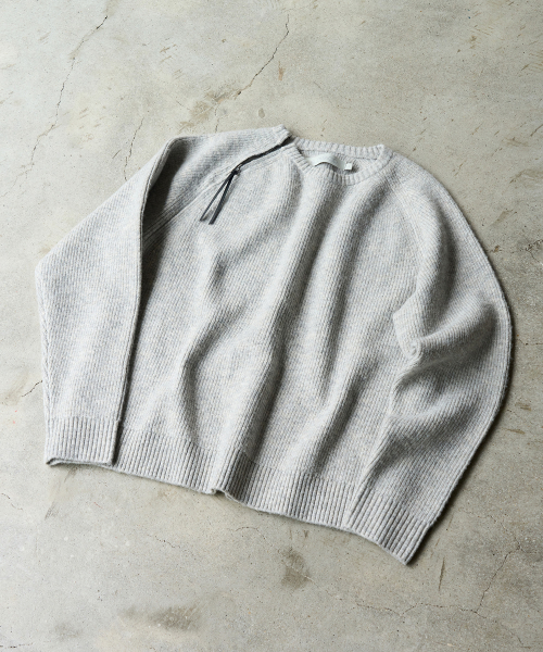 SLIT ZIPPER SNUG KNIT [MELANGE GREY]
