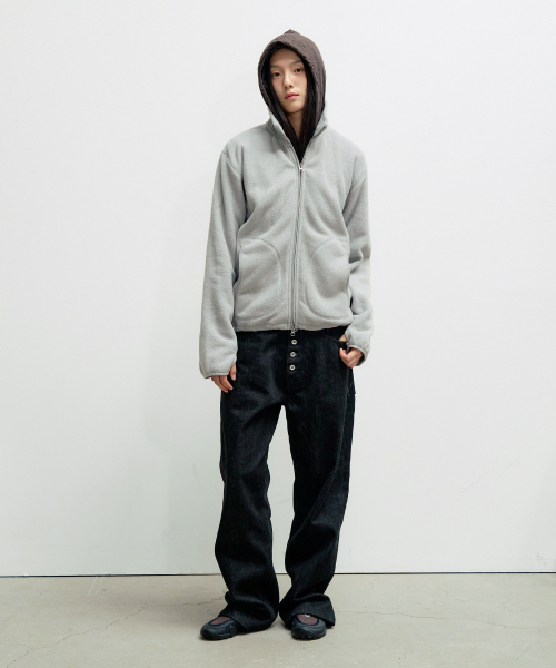 SNUG FLEECE FULL ZIP-UP [LIGHT GREY]