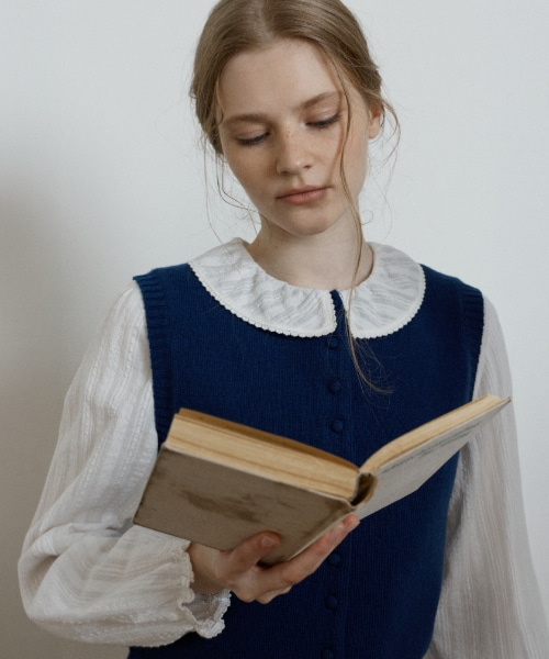 textured frill pintuck blouse - off white