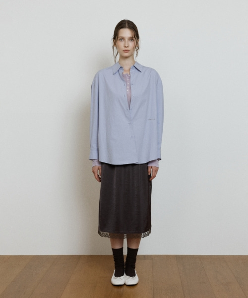 soft cotton oversized shirt - lilac