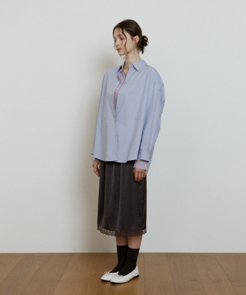soft cotton oversized shirt - lilac