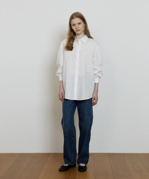 soft cotton oversized shirt - white