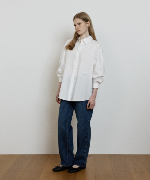 soft cotton oversized shirt - white
