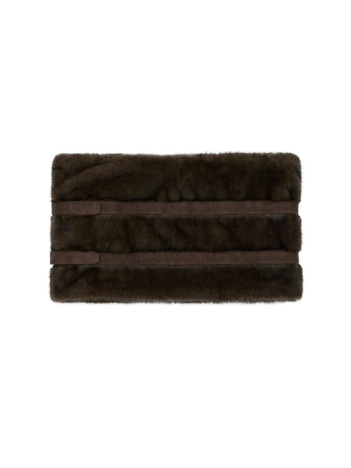 FLUFFY BELT SKIRT (DARK BROWN)