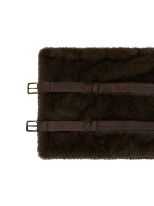 FLUFFY BELT SKIRT (DARK BROWN)
