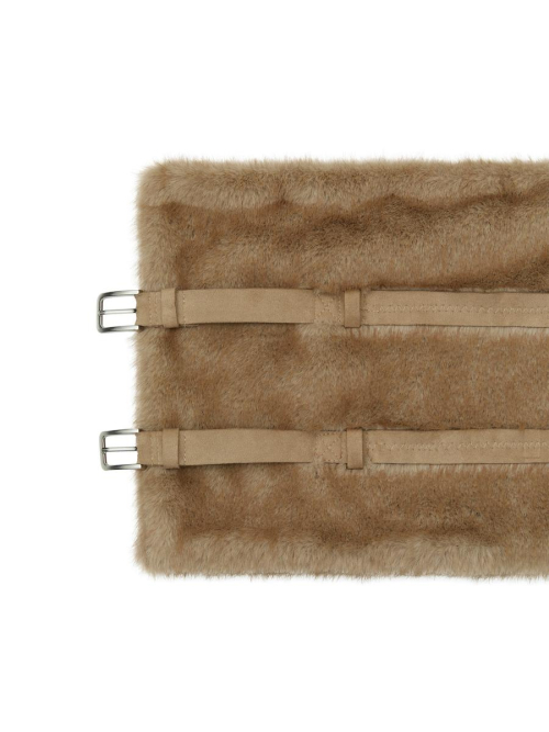 FLUFFY BELT SKIRT (BEIGE)