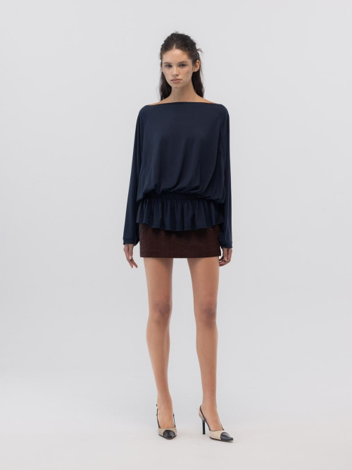 MATTE CRACK MINI SKIRT (BURGUNDY)