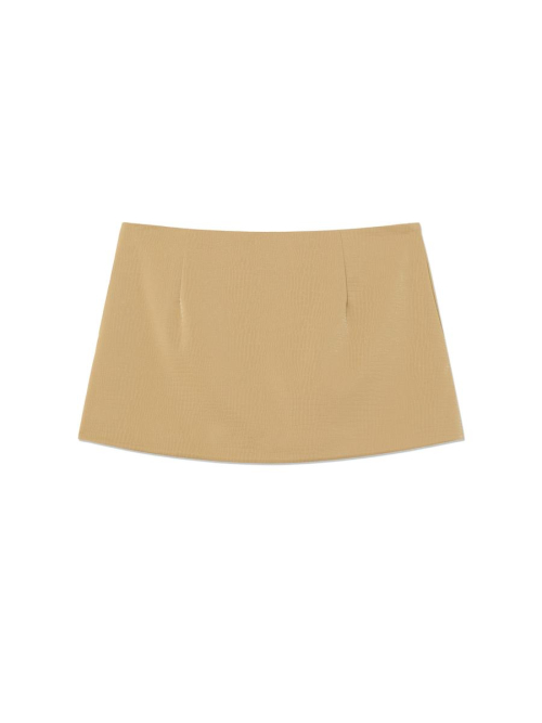 MATTE CRACK MINI SKIRT (BEIGE)